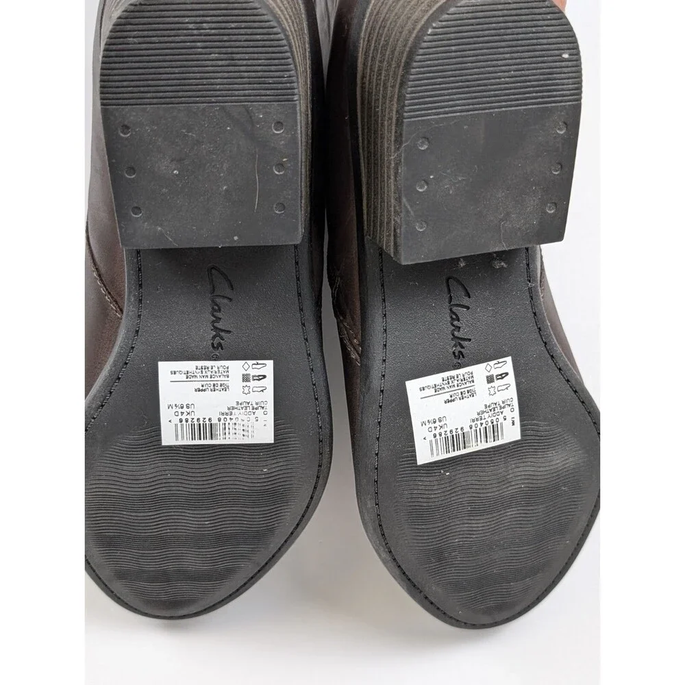 Clarks Addiy Terri Shoes Womens Size 6.5 M Brown Ankle Leather Bootie Tassel Zip